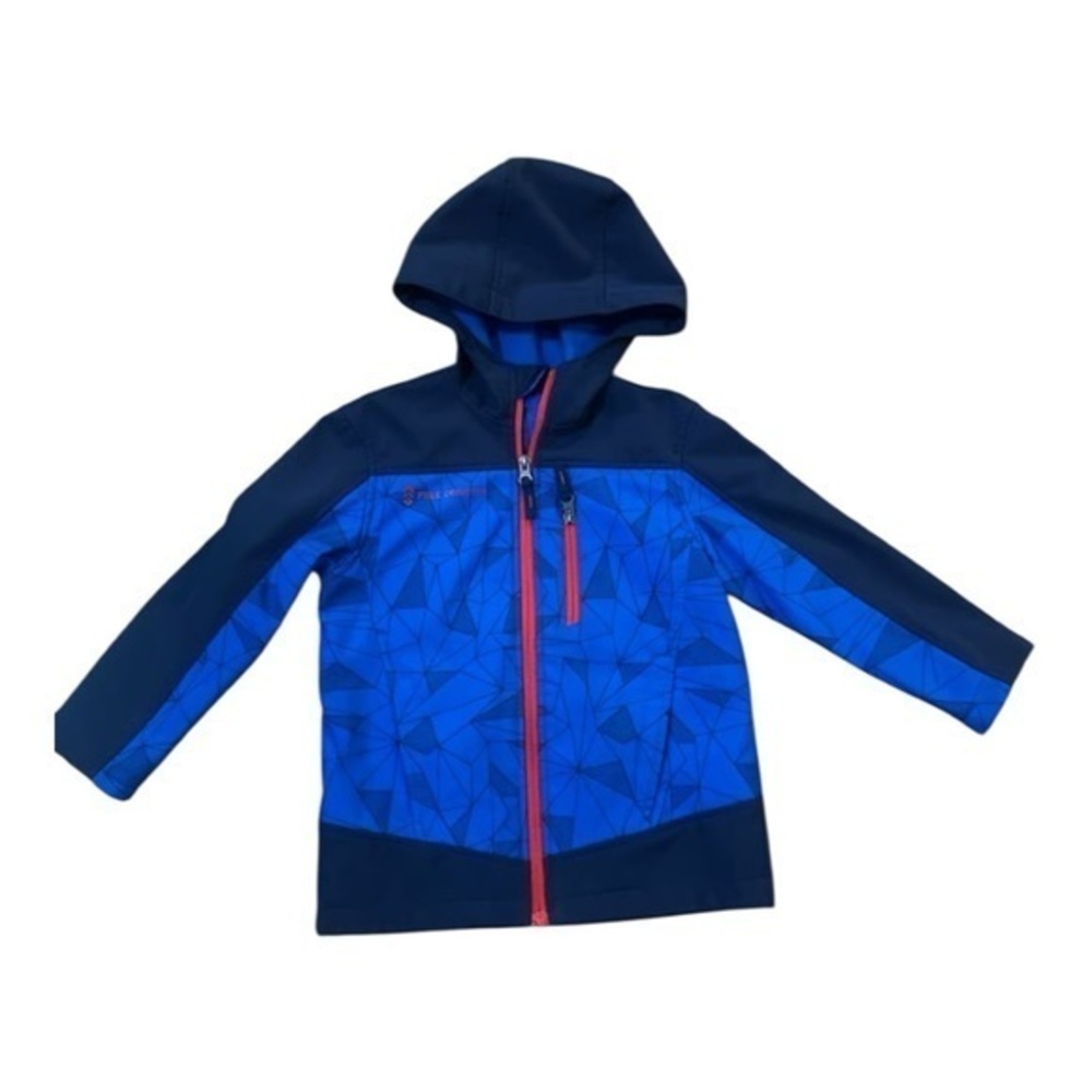 Free Country Blue and Navy Hooded Jacket with Red Zipper